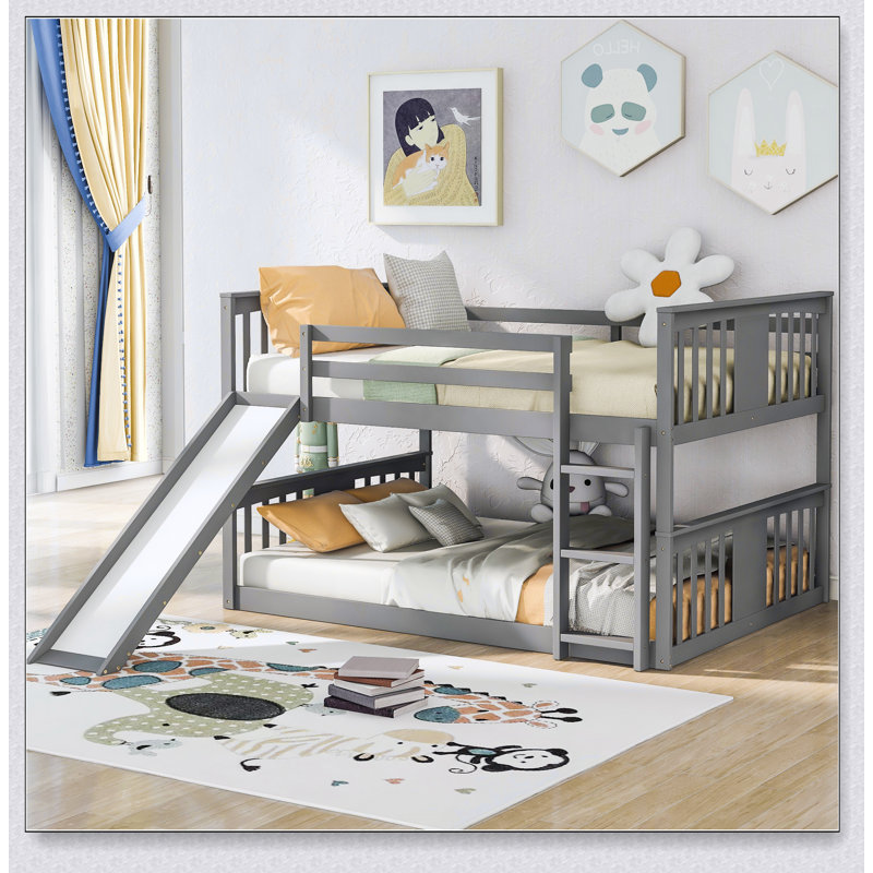 Full Over Full Bunk Bed With Ladder With Slide