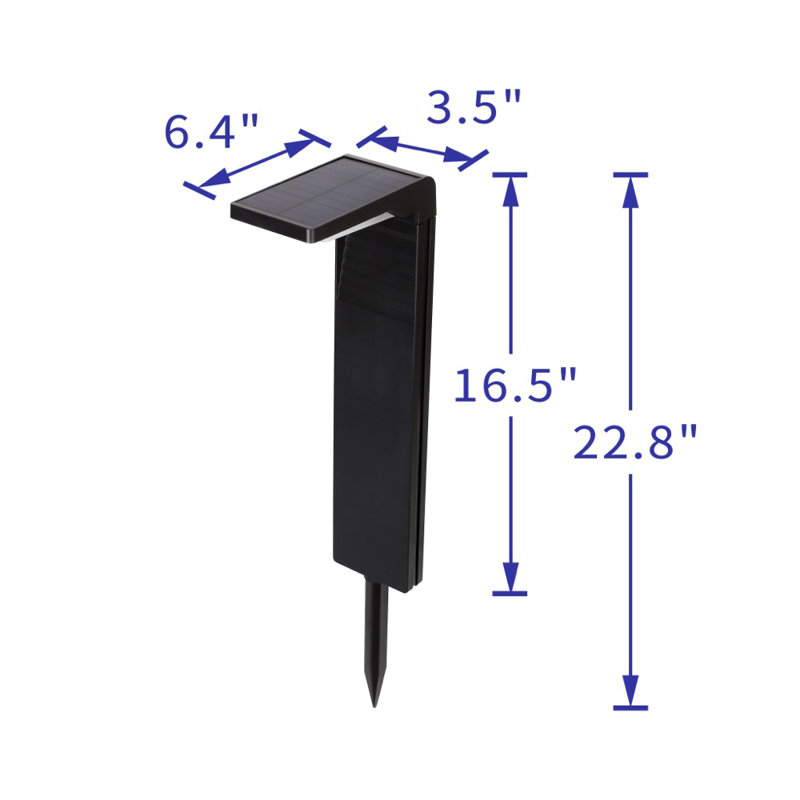 16.5" Black Solar LED Pathway Lights with Dusk to Dawn
