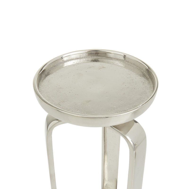 Ensemble de porte-bougie en aluminium, Argent, H 13,6 po x l 5,05 po x P 4,95 po