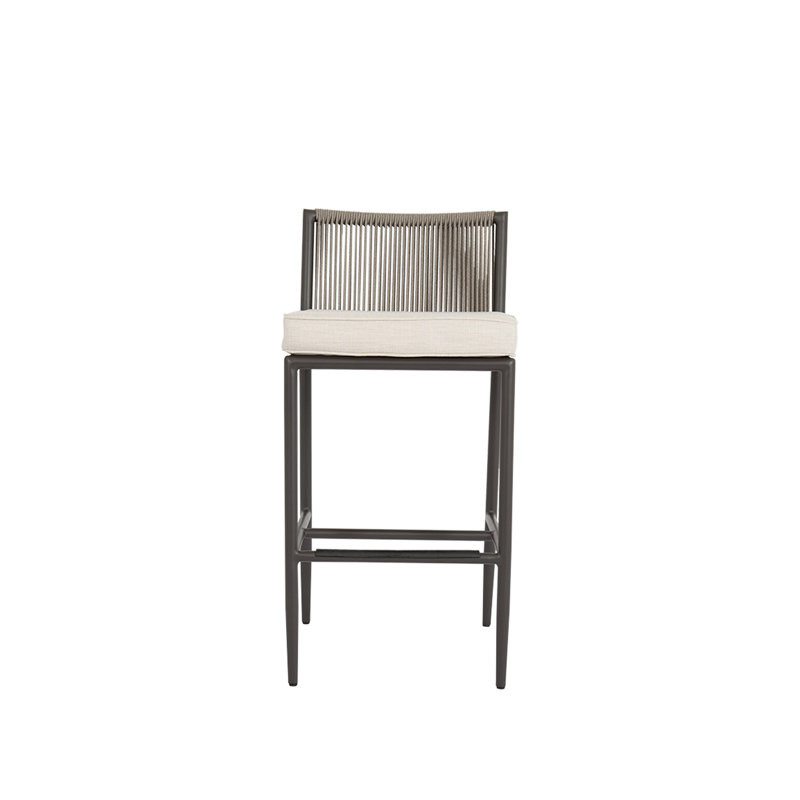 Pietra Outdoor Bar Stool, Bar Stool (30" Seat Height), Echo Ash Sunbrella®