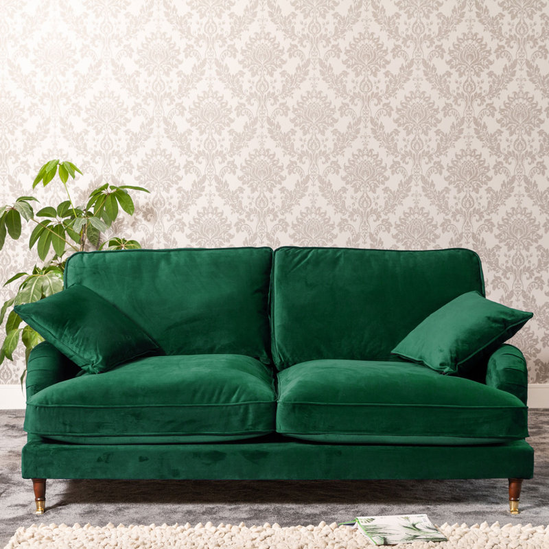 Fabiola Velvet Sofa, Teal, 3