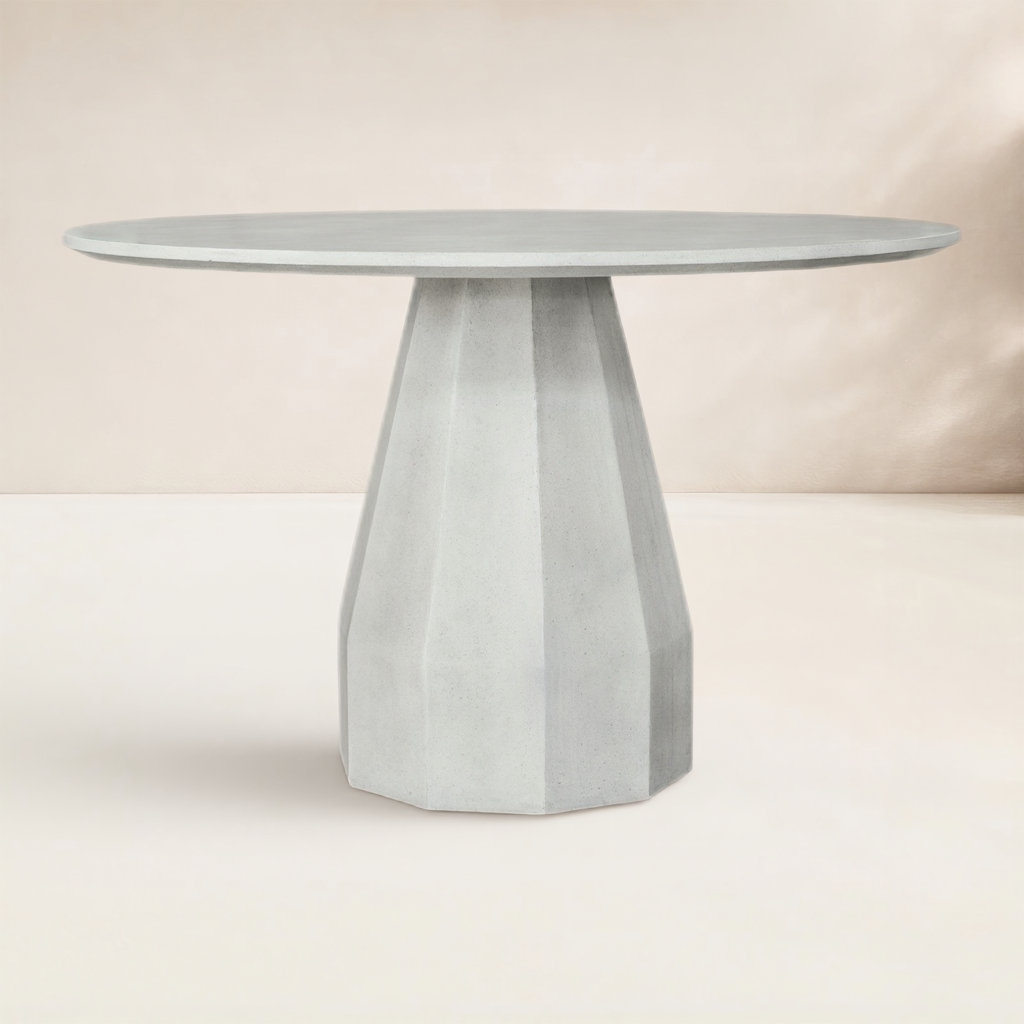 Winnifred 47'' Concrete Outdoor Dining Table, White
