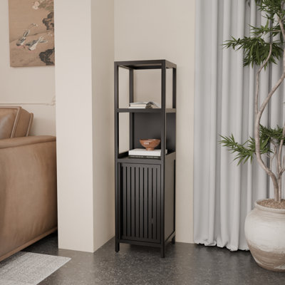 52-foot-tall black linen tower bamboo storage cabinet
