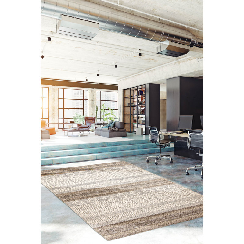 Tapis unique en laine nouvel âge 4 pi 10 po x 5 pi Haspel
