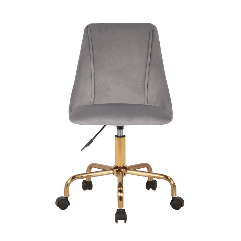 Velvet Office Chair, Grey