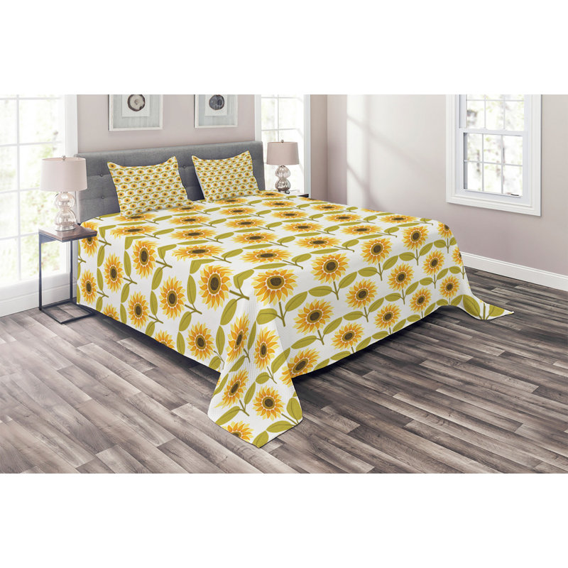 Flower Polyester Floral Coverlet