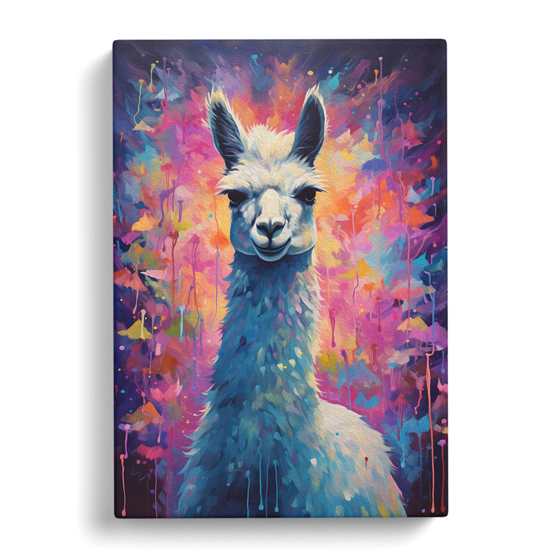 Llama Impressionism - Wrapped Canvas, 50cm H x 35cm W x 3cm D