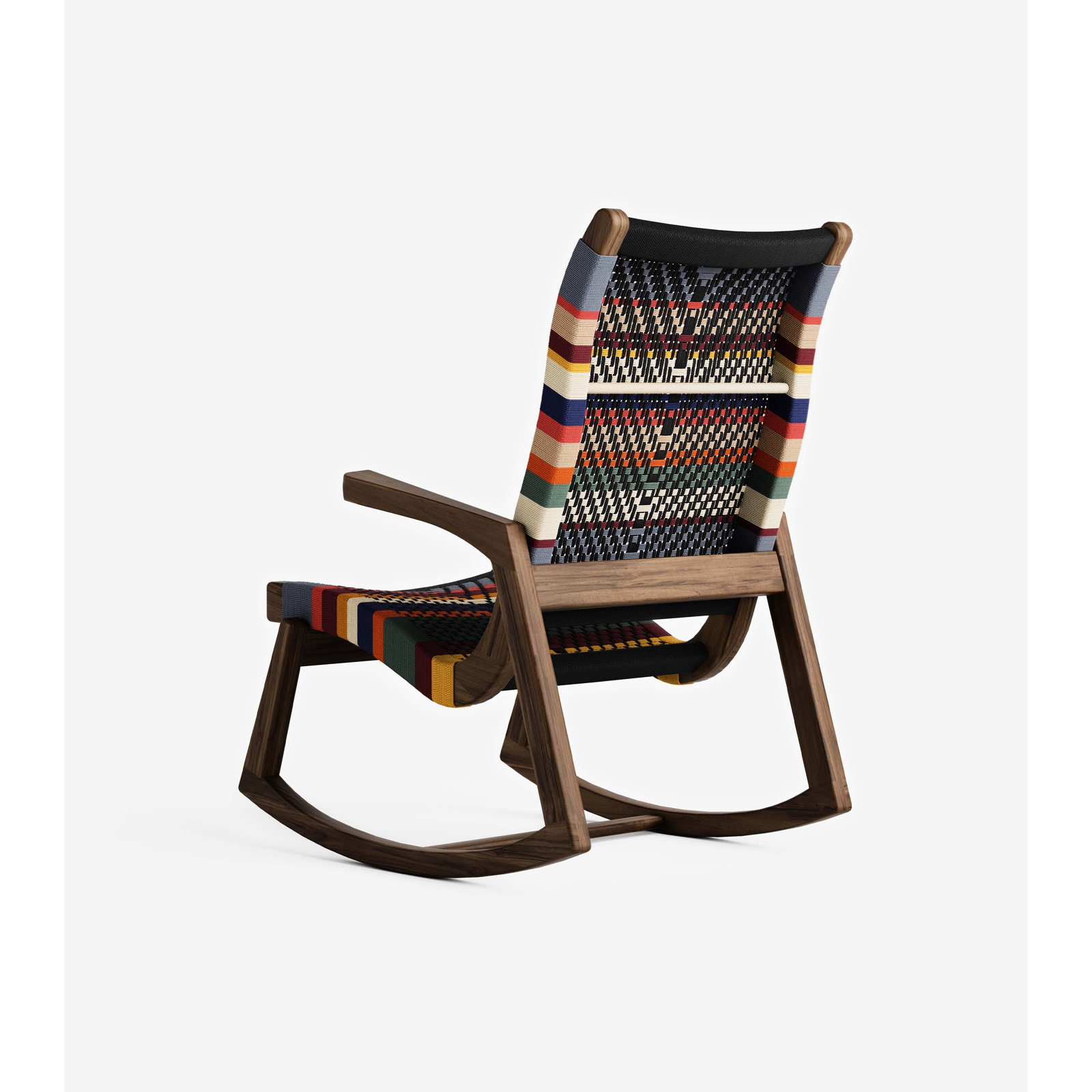 Amador Rocking Chair, San Geronimo Pattern, Black