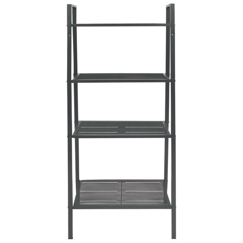Bookshelf Ladder Bookcase Plant Display Shelving Unit 4 Tiers Metal, Anthracite