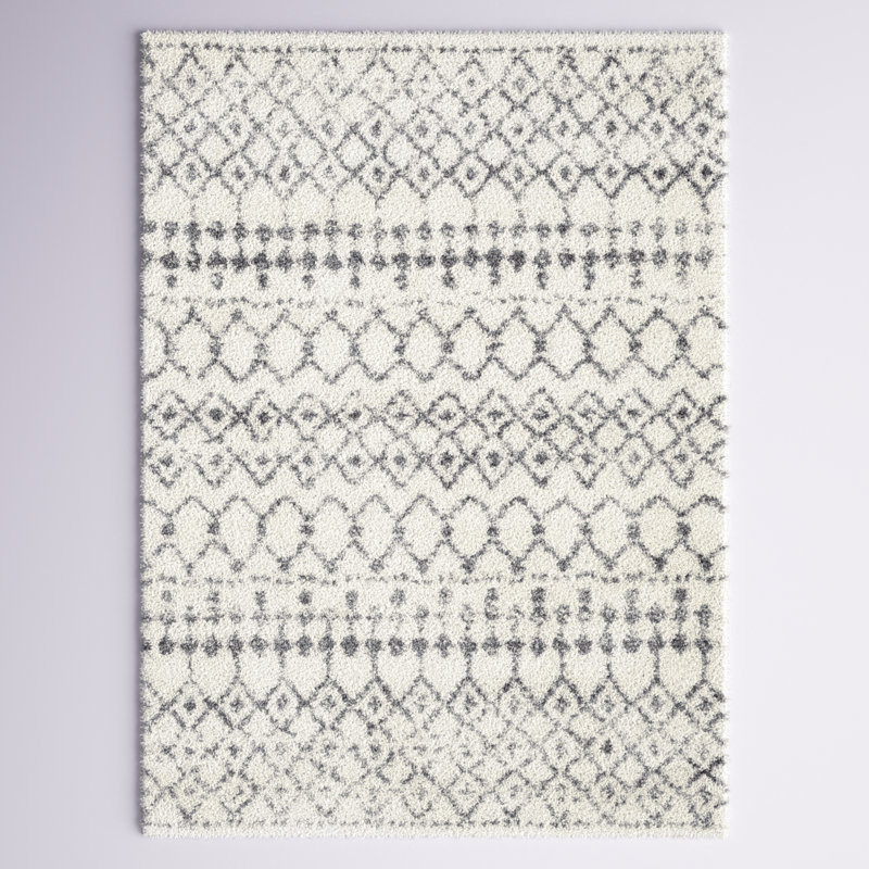Tapis gris / blanc Shiloh, Rectangle 2 pi x 3 pi