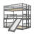 Triple Full-Size Stacked Bunk Bed With Built-In Ladder And Slide-698027099