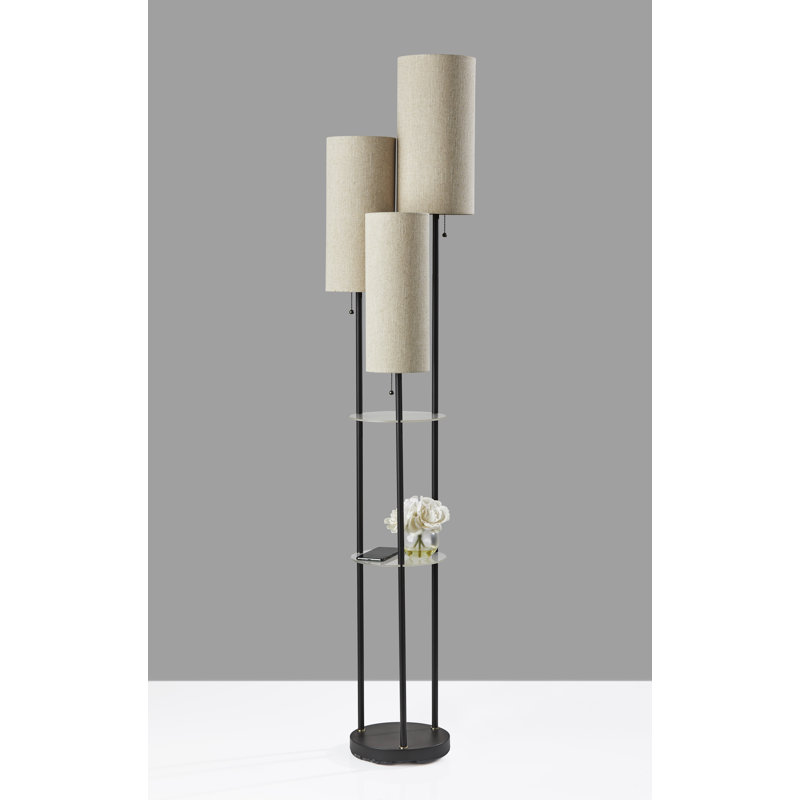 Emelie 68'' Tray Table Floor Lamp, Black, Beige