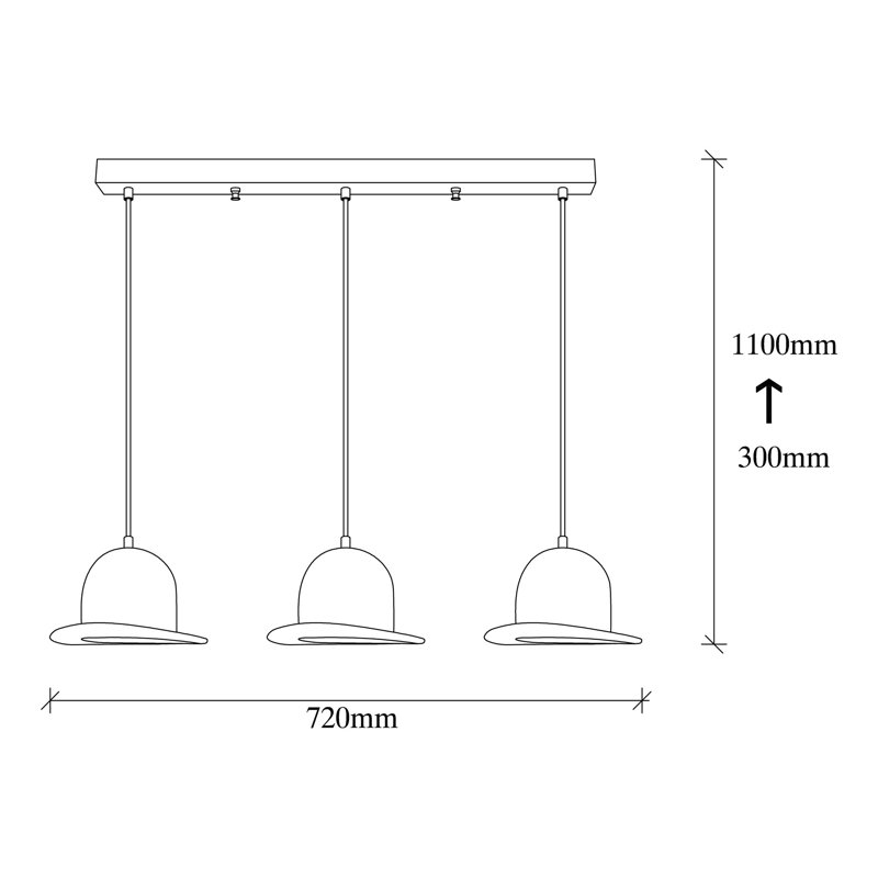 3 - Light Kitchen Island Pendant, White