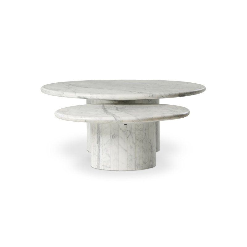 Tables basses Brennan, Marbre Calacatta blanc