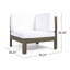 Fauteuil en bois blanc de 30,62 po Profondeur, largeur, hauteur pure de 26,92 po