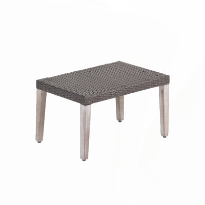 Repose-pieds d'extérieur durable en bois d'acacia et en rotin tissé, parfait pour améliorer le confort et le style du patio.