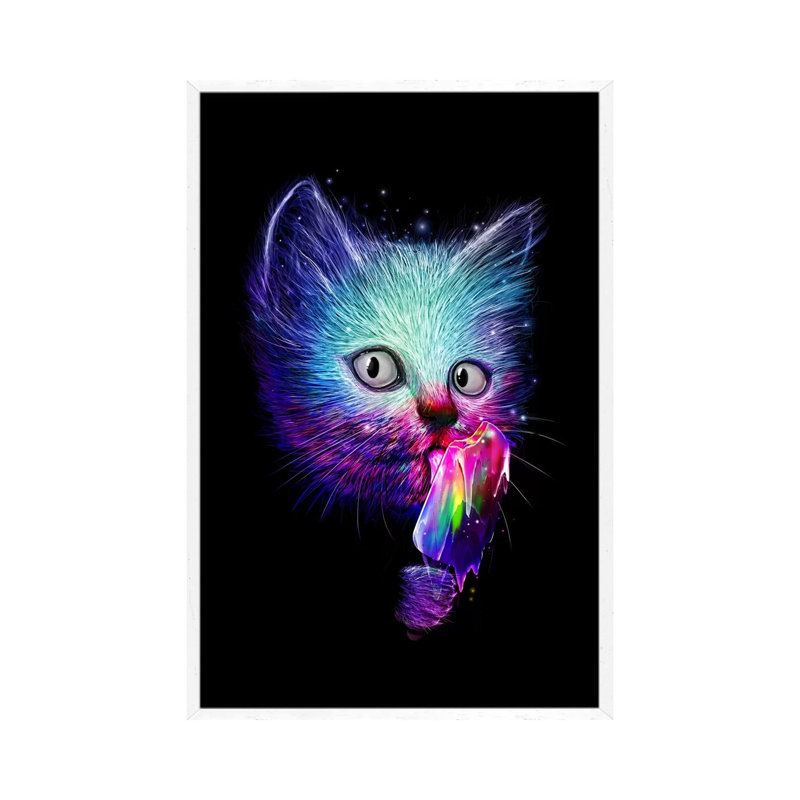 Slurp by Nicebleed - Print on Canvas, 66.04cm H x 45.72cm W x 3.81cm D, White Framed