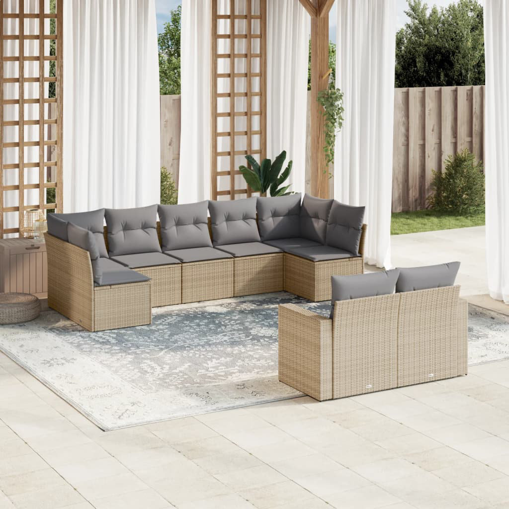 8-Sitzer Lounge-Set Ariadne aus Polyrattan mit Polster