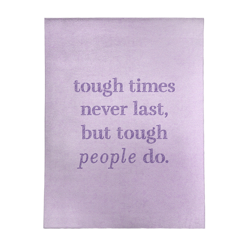 Tapis en chenille de polyester Quotes, Rectangle 5 pi x 7 pi