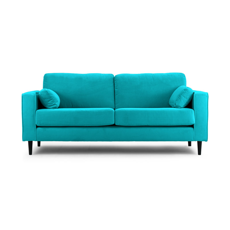 Millerville 3 Seater Velvet Sofa, Turquoise, 93"H x 193"W x 93"D