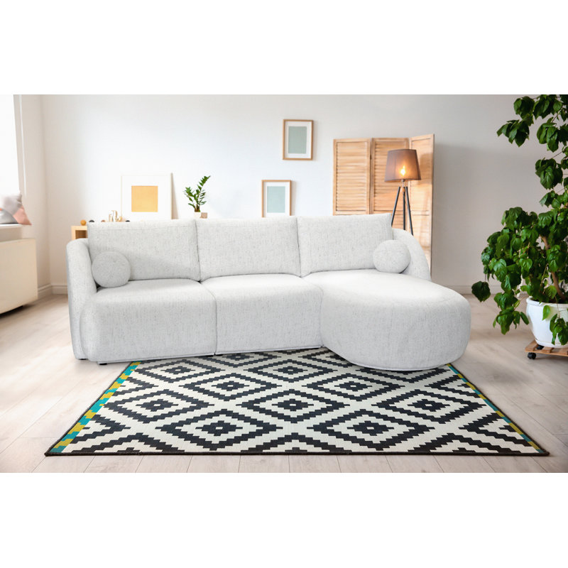3 Seater Corner Sofa , Right Hand Facing, White