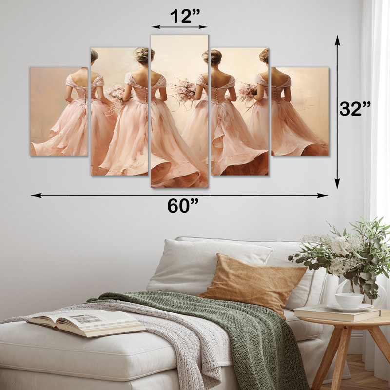 «Pink Balletic Elegance II - Dance Multipanel», décoration murale