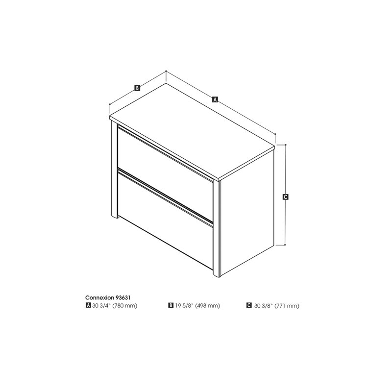 Oriano 30.5'' Wide 2 -Drawer File Cabinet, Sandstone and Slate
