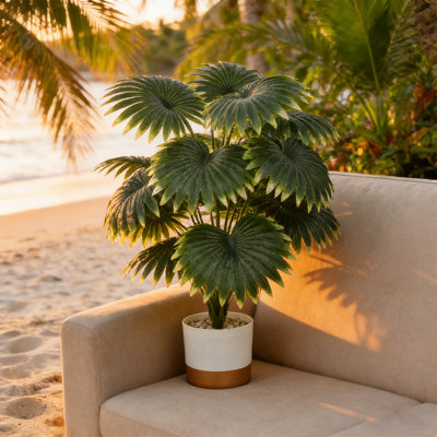 Plante artificielle avec pot, 18 feuilles de plantes artificielles, décoration Bonsai simulé, décoration de la maison, fête, bureau de mariage, plancher (style A14, 60 à 70 cm / 23,6 à 27,5 pouces)