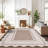 Modern Neutral Non Slip Washable Rugs, Contemporary Border Print Pattern Foldable Soft Carpet, Low Pile Floor Mat-1029704781