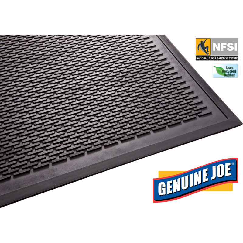 Guardian Black Rubber Outdoor Scraper Floor Mat 4'x6'