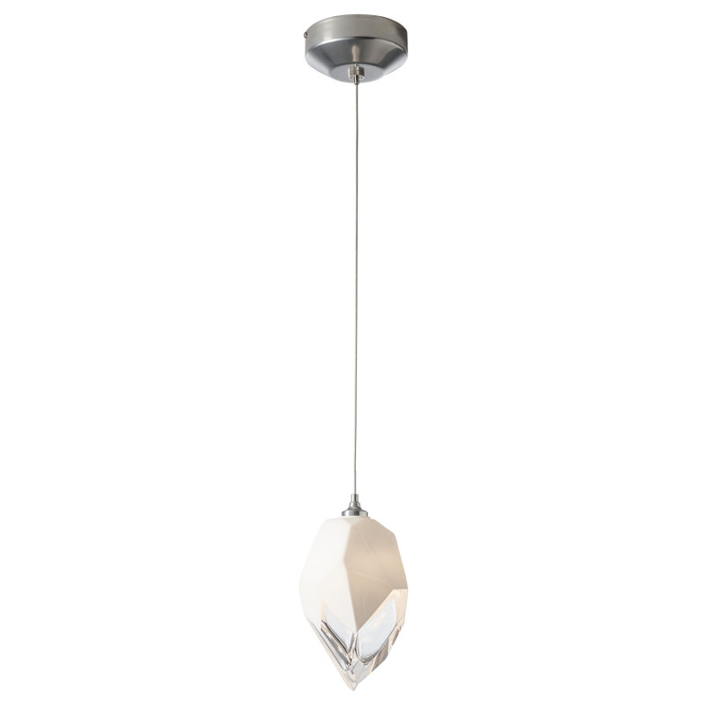 Luminaire suspendu géométrique simple Chrysalis, Blanc, Argenté