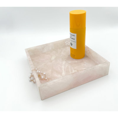 Premium Rose Quartz Square Tray