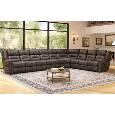 Canapé modulaire en cuir surdimensionné 97,2 po