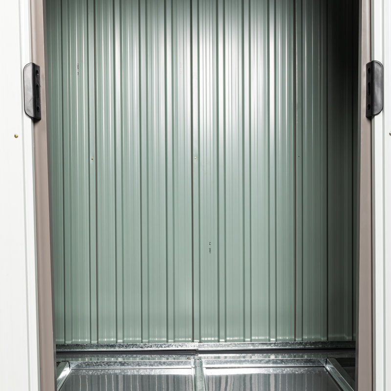 Gray 6 ft x 4 ft Metal Outdoor Storage Shed with Lockable Doors