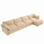 Canapé modulaire en forme de L à 4 places, avec 1 repose-pieds mobile, accoudoirs en forme de croissant et coussins de dossier et d'accoudoirs enveloppants, plus un tiroir de rangement coulissant sous chaque siège, tissu chenille-204591409-204591436-204591433