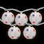 Lanterne en papier avec 10 lumières rouges, blanches et bleues, 4 juillet, ampoules transparentes