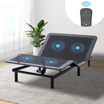  Structure de lit ajustable Zero Gravity avec massage et télécommande sans fil - anti-ronflement, ports USB, lumière DEL