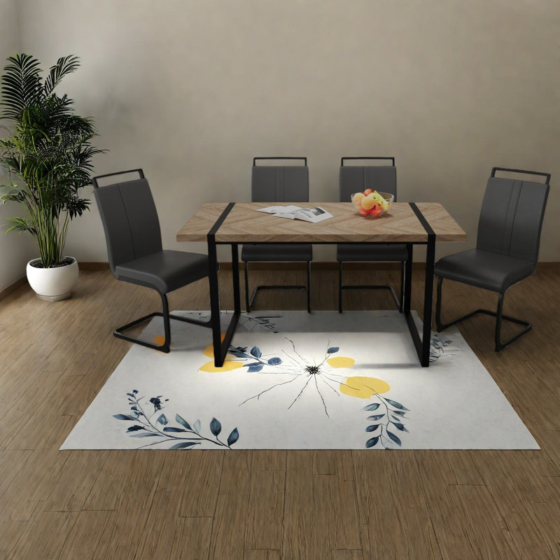 Ensembles de table de salle à manger de style champêtre industriel avec panneau de fibres à densité moyenne et unité centrale, polyvalents pour la cuisine