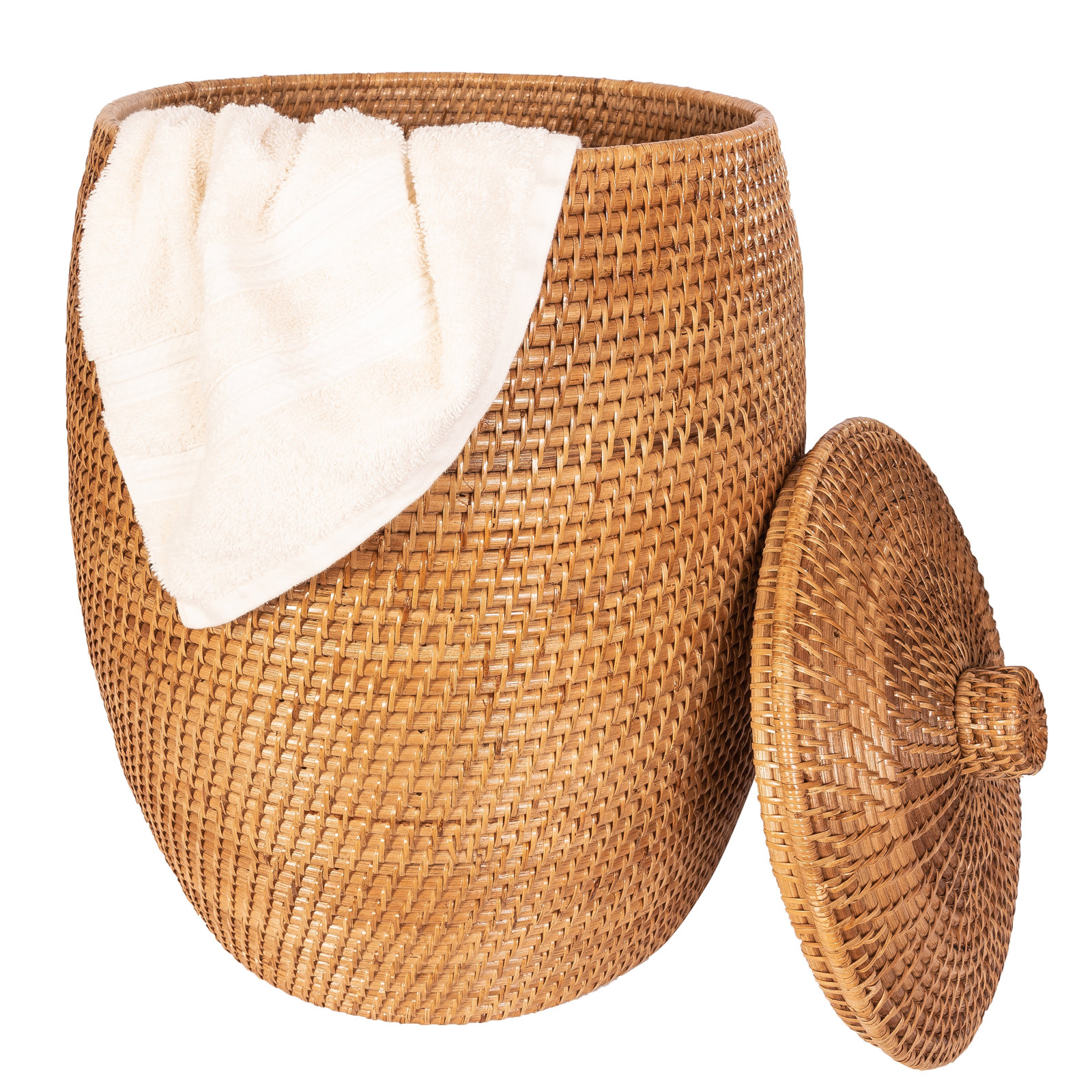 Beehive Laundry Hamper with Liner, Honey Brown