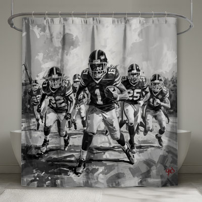 Football Players Action Shower Curtains Extra Long