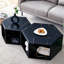 Duo de tables basses hexagonales - style minimaliste, fabrication, espace de rangement supplémentaire, matériau tendance, look moderne, options pratiques-878785196
