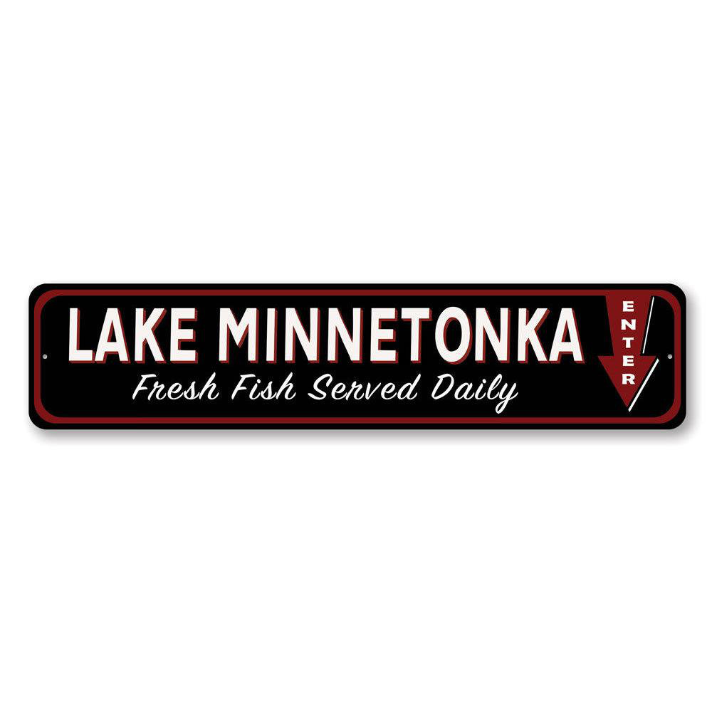 Fresh Fish Lake Aluminum Sign Lizton Sign Shop, Inc 