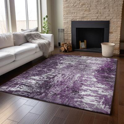 Tapis aubergine de qualité supérieure lavable à la machine Prisco