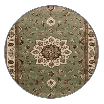 Machine Washable Tabriz Brown Area Rug