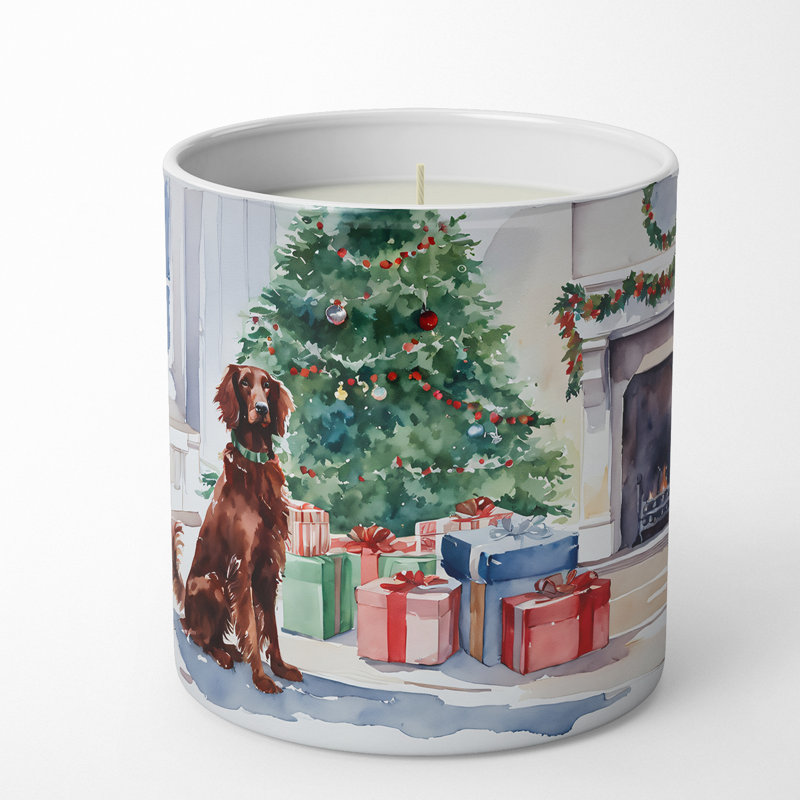 Bougie de Noël parfumée avec support en céramique