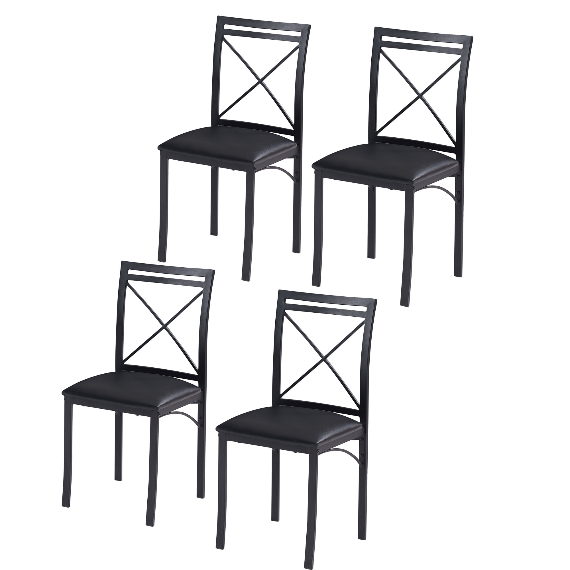 Gracie Oaks Kasandra Metal Cross Back Side Chair | Wayfair