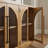Large Storage Sideboard With Glass Doors And Unique Arched Design For Dining Room-781439060