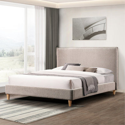 Vireo Upholstered Queen Bed - Gray With And Stable Structure In Comfortable Style