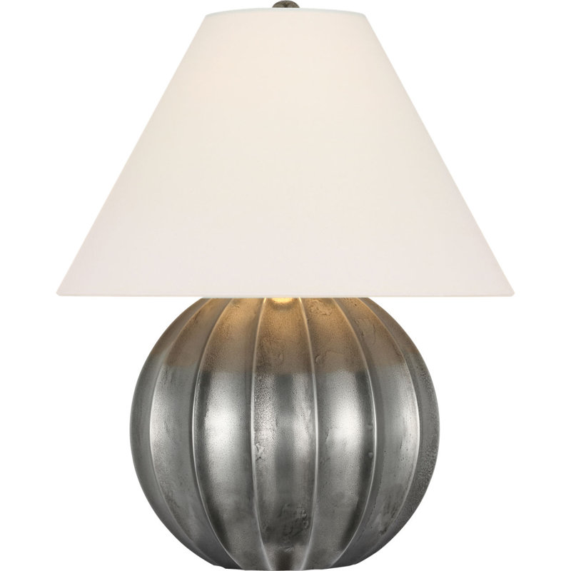 Barden 18" Table Lamp with Linen Shade, Museum Pewter