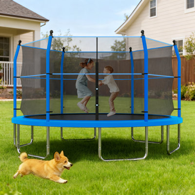 Trampoline Aero Modern avec enceinte sécuritaire et cadre en métal robuste